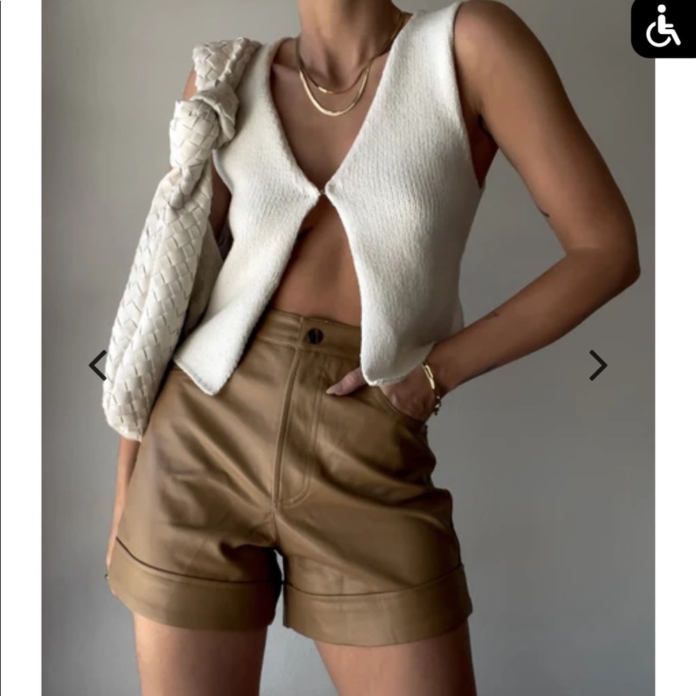 Brown Leather Shorts